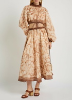 Zimmermann Indra Tie-dye Cropped Ramie top Brown