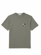 Mr P. - Embroidered Cotton-Jersey T-Shirt - Gray
