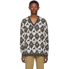 Gucci Beige and Grey Horse Jacquard Knit Sweater