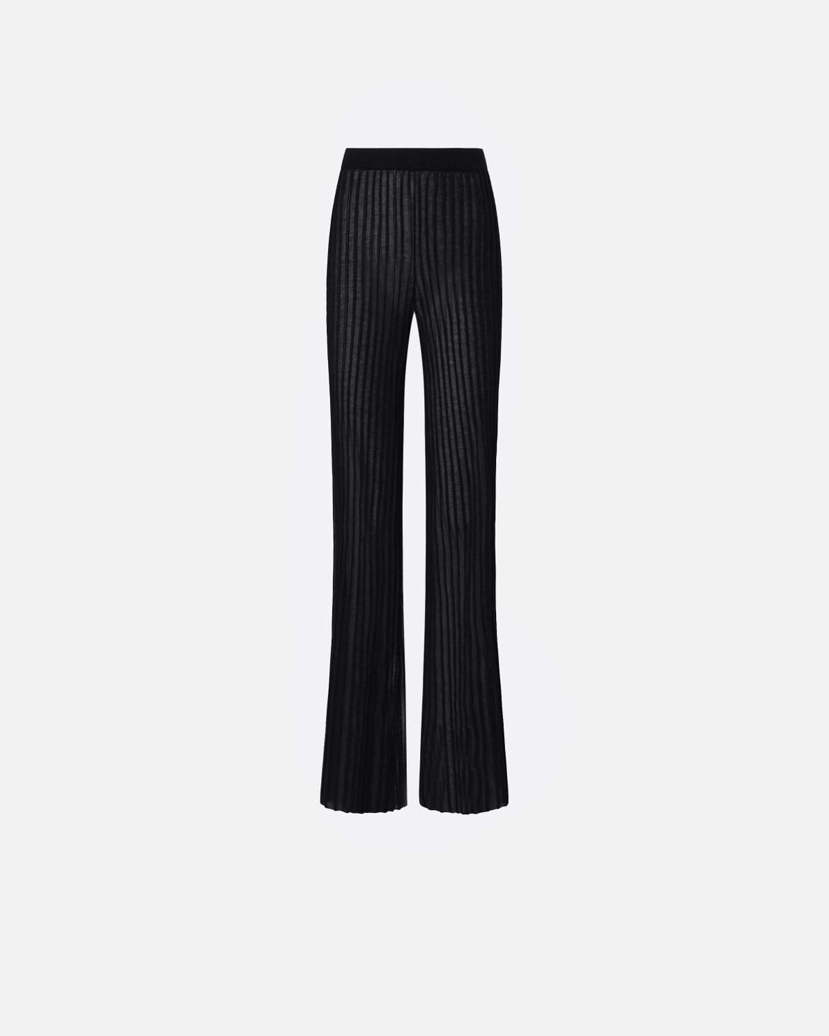 Pinko Lightweight Semi Sheer Ribbed Trousers Limo Black