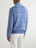 Canali - Striped Wool and Cashmere-Blend Sweater - Blue