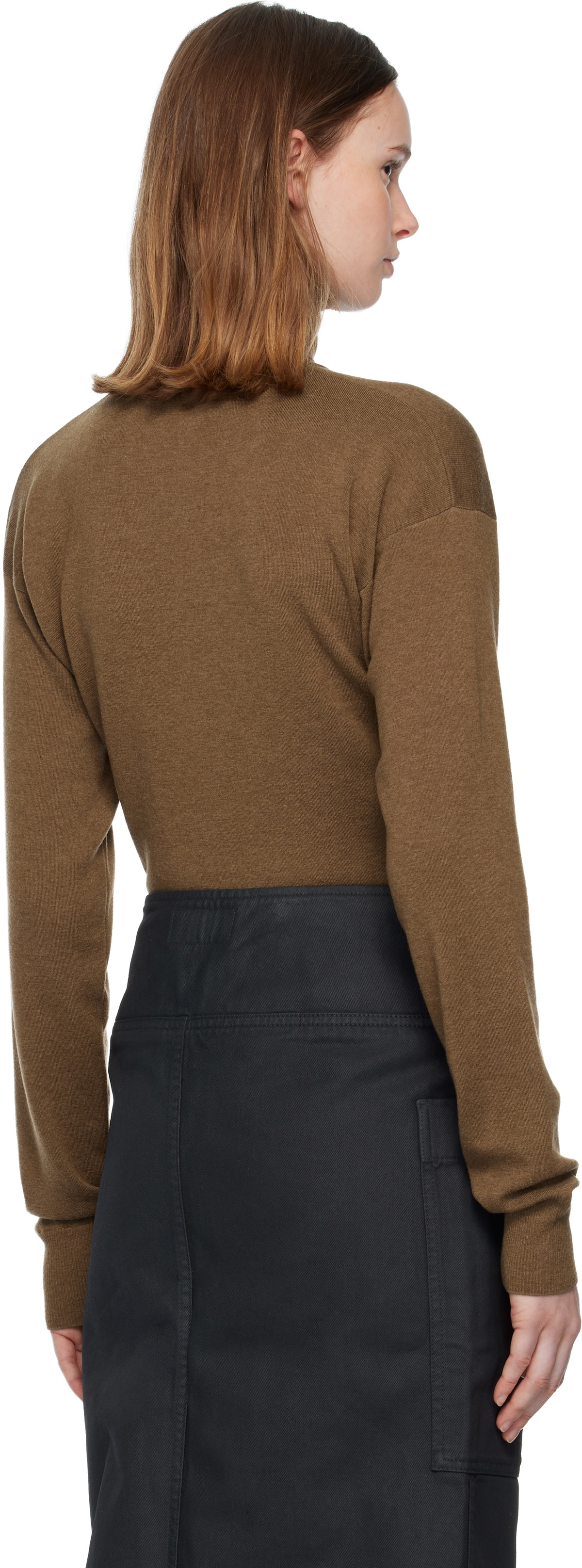 LEMAIRE Brown Buttoned Fitted Cardigan