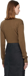 LEMAIRE Brown Buttoned Fitted Cardigan