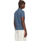 Moncler Blue Tricolor-Trimmed Cotton Piquet Polo
