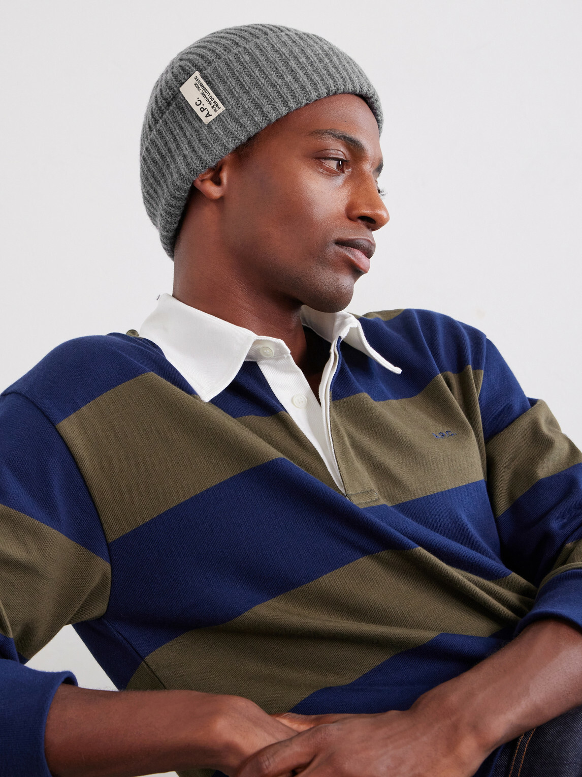 A.P.C. - Ribbed Wool and Cashmere-Blend Beanie - Gray