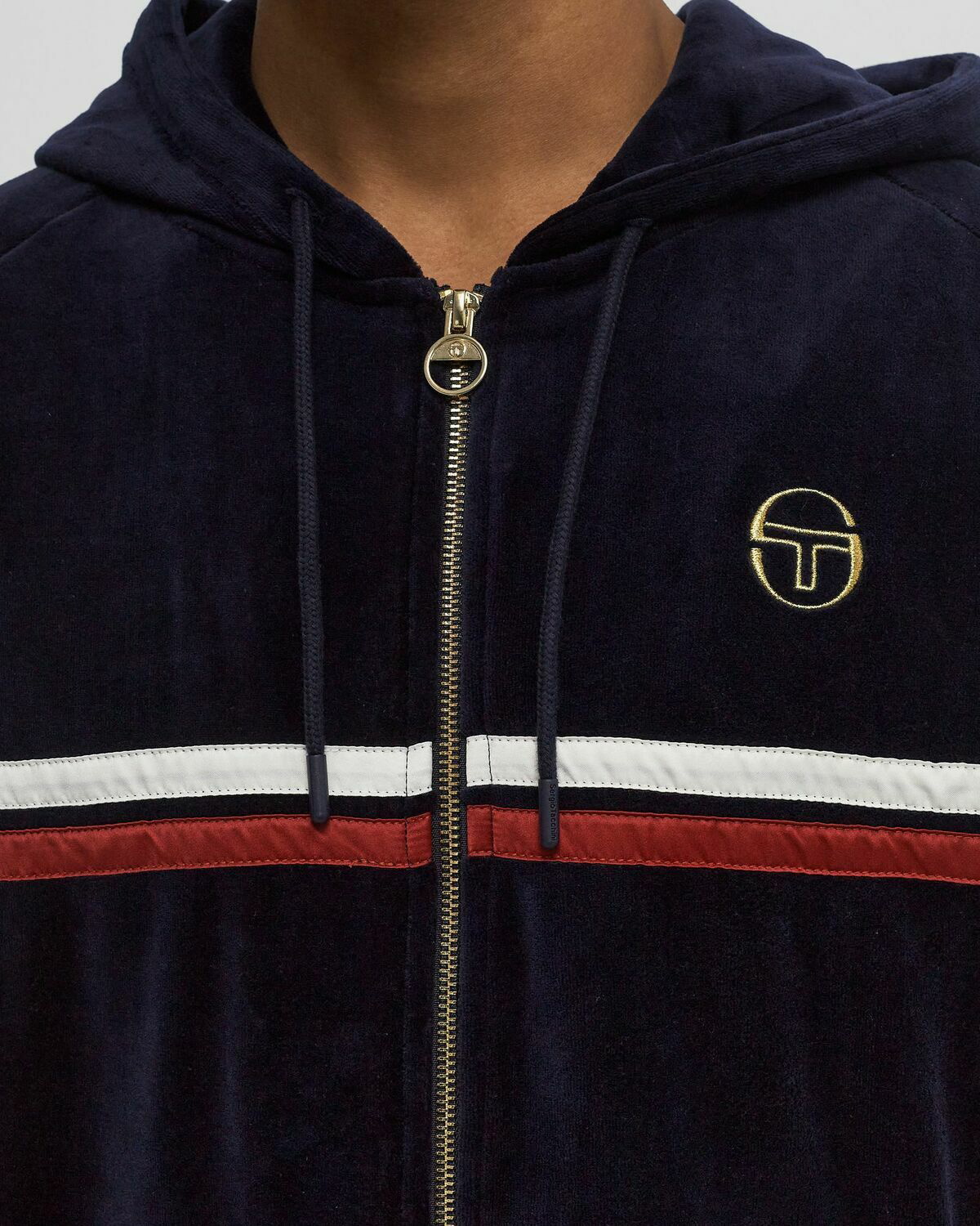 Sergio Tacchini DALLAS VELOUR ZIP HOODIE Blue Mens Track