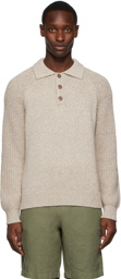 Vince Beige Knit Marled Sweater