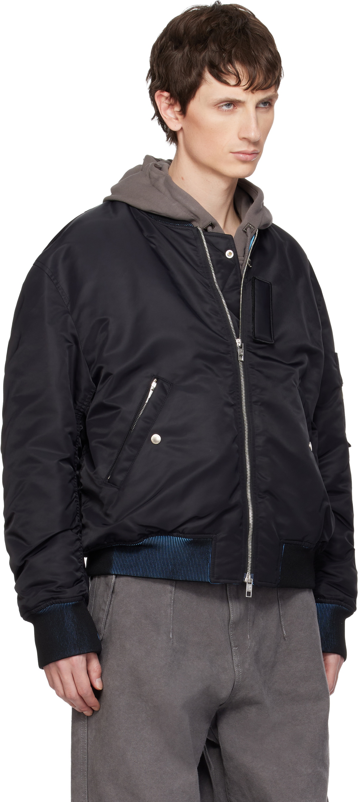 WOOYOUNGMI Black Back Logo MA-1 Bomber Jacket