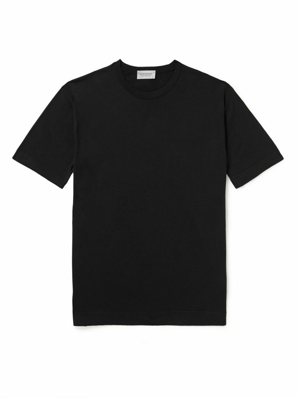 Photo: John Smedley - Lorca Slim-Fit Sea Island Cotton T-Shirt - Black