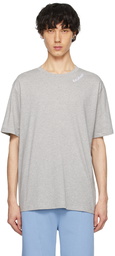 Balmain Gray Embroidered T-Shirt