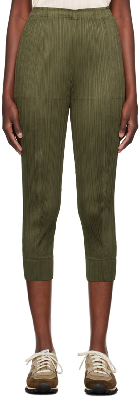 Photo: Pleats Please Issey Miyake Khaki Monthly Colors September Trousers