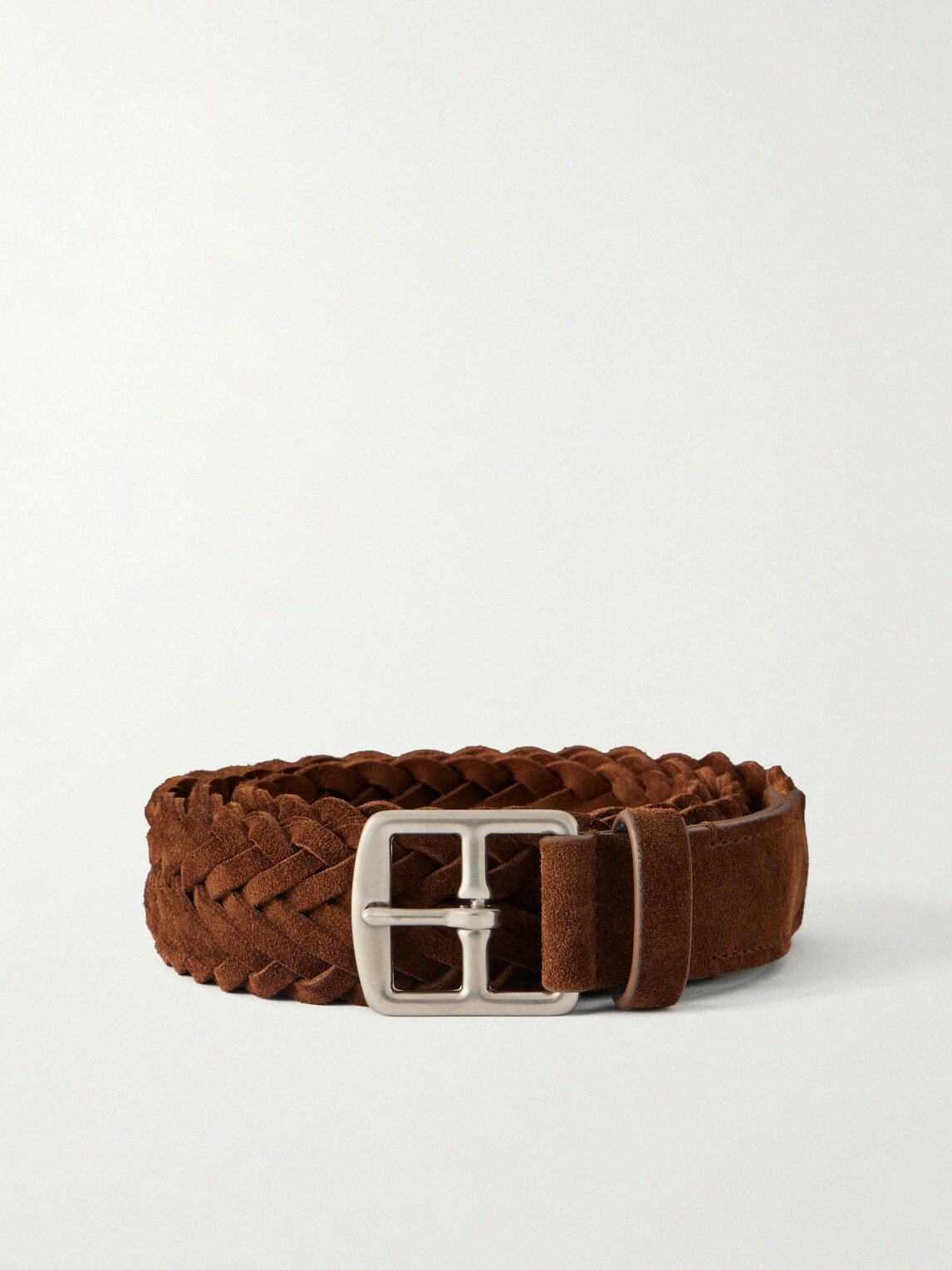 Officine Creative - 3cm Woven Suede Belt - Brown