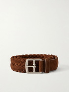 Officine Creative - 3cm Woven Suede Belt - Brown