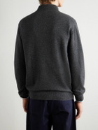 Peter Millar - Suede-Trimmed Cashmere Flex Half-Zip Sweater - Gray