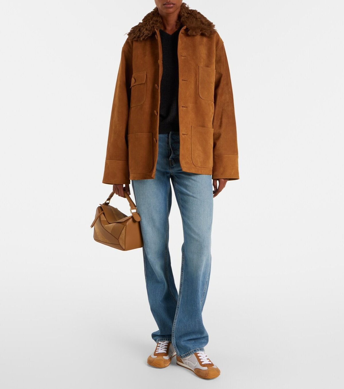 Plan C Oversized leather jacket