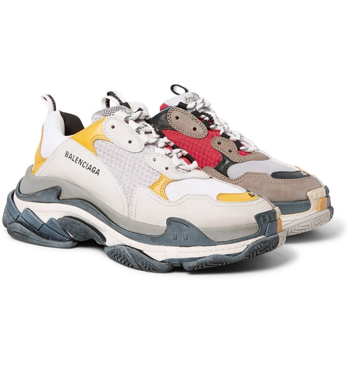 Photo: Balenciaga - Triple S Mesh, Nubuck and Leather Sneakers - Men - Multi