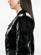 Elena Velez Onyx Black Patent Finish Fitted Jacket