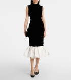 Rasario Velvet and satin midi dress