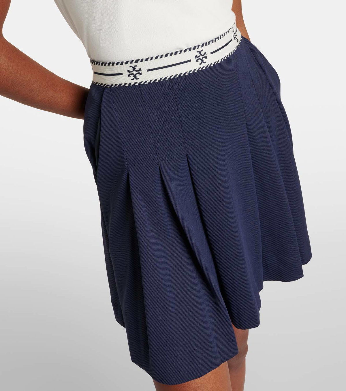 Tory Sport Logo ruffled miniskirt