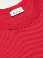 SCHIESSER - Friedrich Logo-Appliquéd Ribbed Cotton-Jersey Tank Top - Red