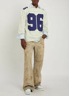 Acne Studios Printed Long-sleeve Cotton T-shirt Beige
