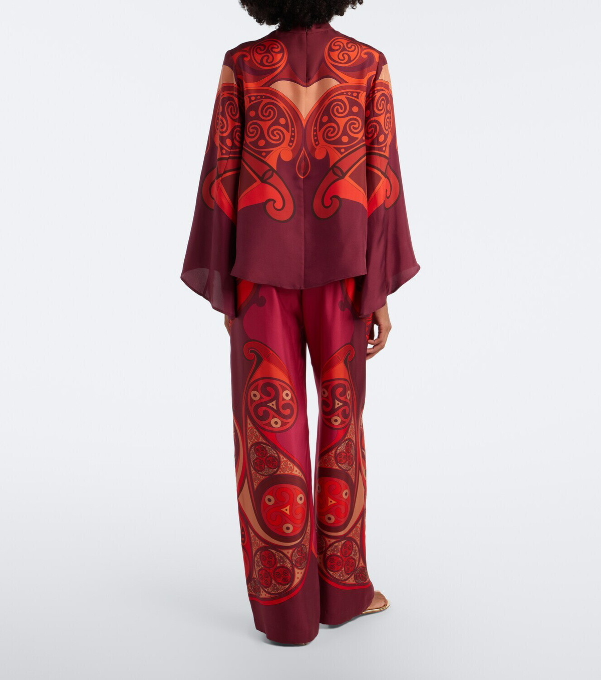La DoubleJ Club printed silk twill wide-leg pants
