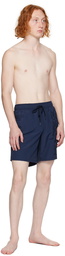 BOSS Navy Embroidered Swim Shorts