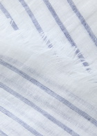 Eileen Fisher Striped Linen Scarf - Blue - One Size