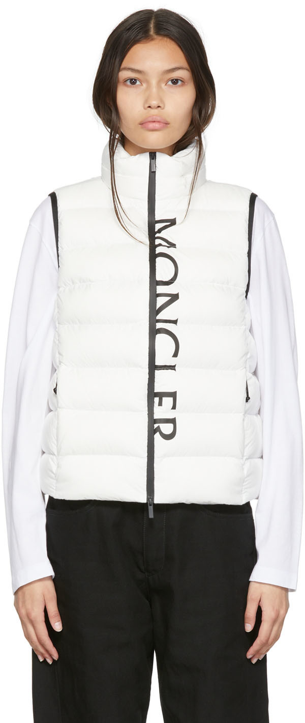 Moncler White Cenis Down Vest Moncler