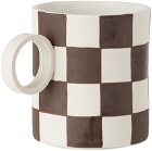 Mellow Brown & Off-White Checker Totem Mug