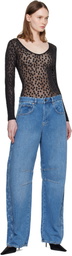 Marine Serre Blue Barrel Denim Jeans