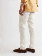 DE PETRILLO - Slim-Fit Linen Drawstring Trousers - Neutrals