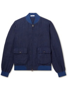 Boglioli - Garment-Dyed Linen Bomber Jacket - Blue