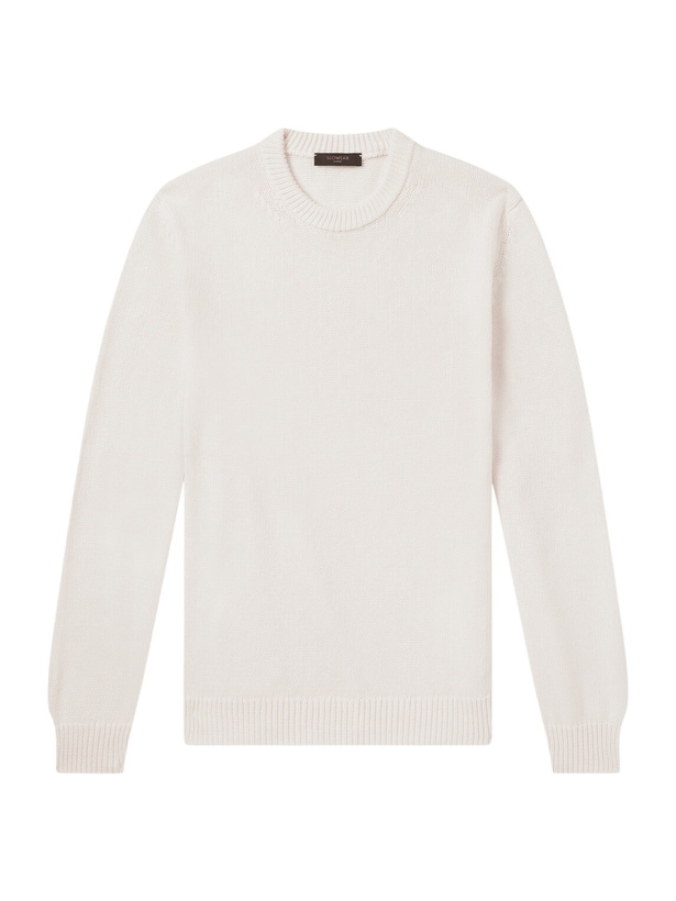 Photo: Slowear - Slim-Fit Cotton Sweater - White