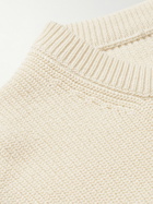 Nudie Jeans - August Ribbed Cotton Sweater - Neutrals