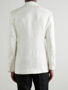 Kingsman - Double-Breasted Herringbone Linen Tuxedo Jacket - Neutrals