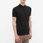 John Smedley Men's Merino Knit Polo Shirt in Black