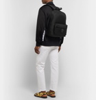 Versace - Logo-Appliquéd Leather-Trimmed Shell Backpack - Black