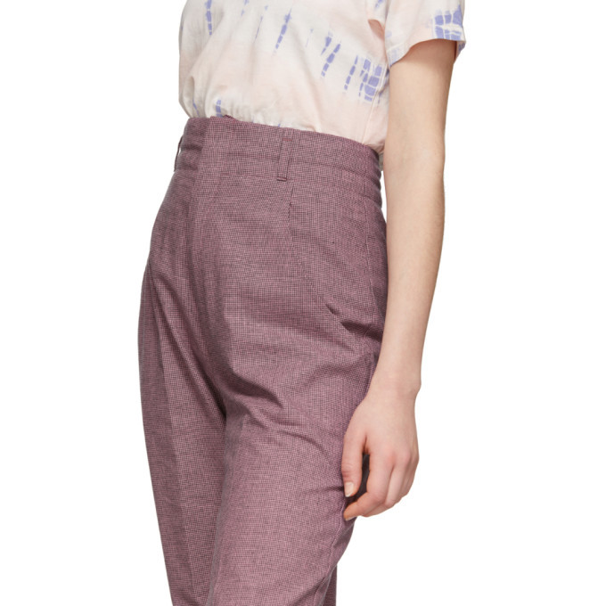 Isabel Marant Etoile Purple and Black Linen Loulia Trousers