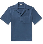 Camoshita - Skipper Camp-Collar Cotton-Terry Shirt - Blue