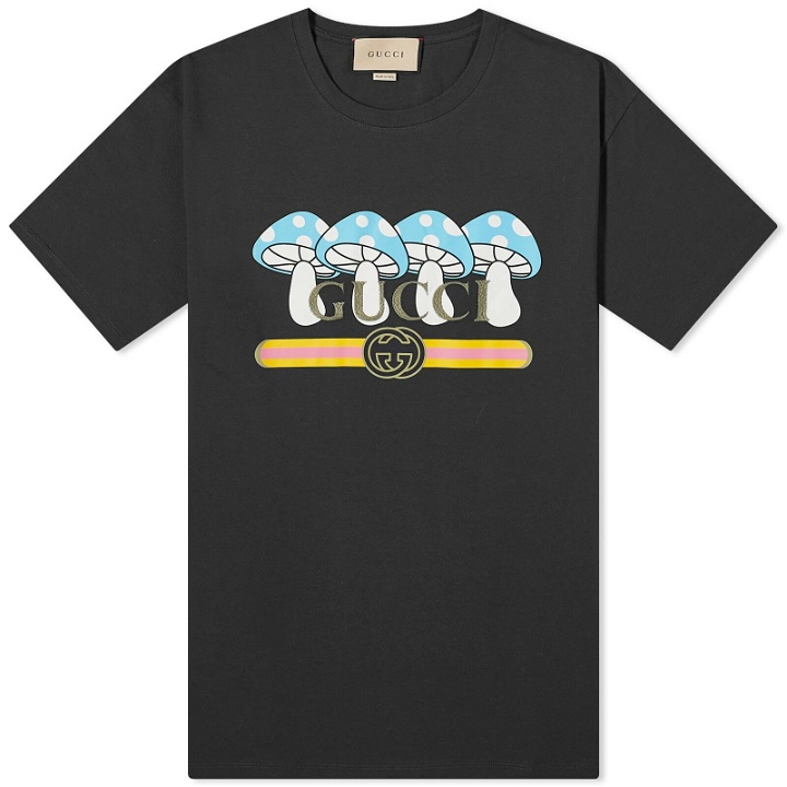 Photo: Gucci Men's Mushroom Logo T-Shirt in Black