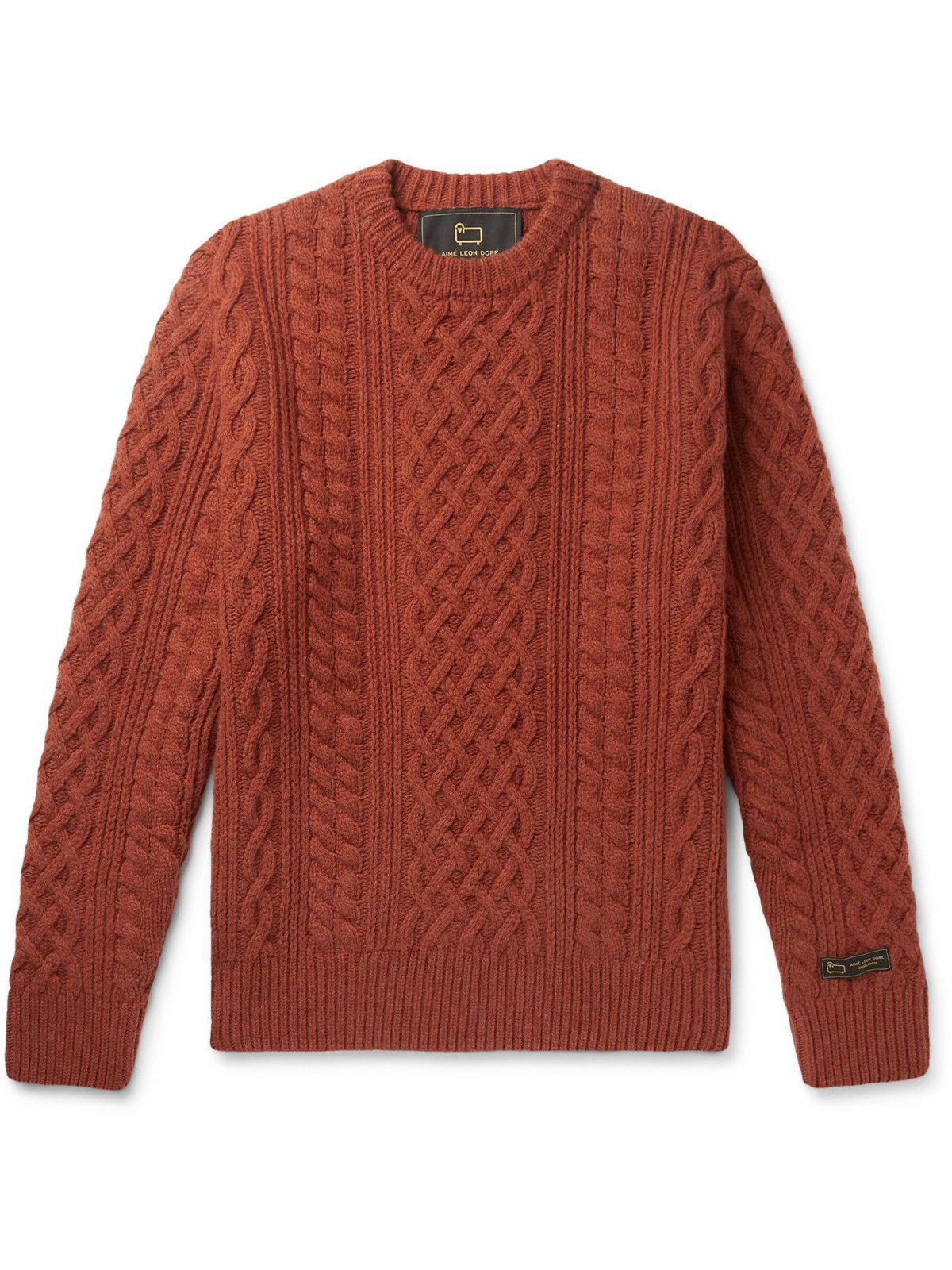 AIMÉ LEON DORE - Woolrich Cable-Knit Wool Sweater - Orange
