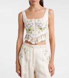 Agua by Agua Bendita Eslabón printed linen top