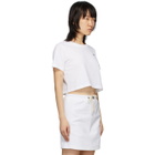 Champion Reverse Weave White Cropped Logo T-Shirt