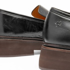 Rejina Pyo Chunky Loafer 45mm in Crinkle Shiny Leather Black