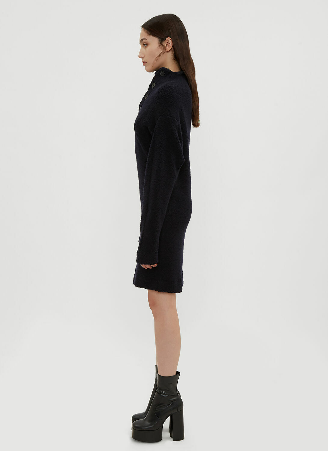 Atlein Asymmetrical Neck Sweater Dress