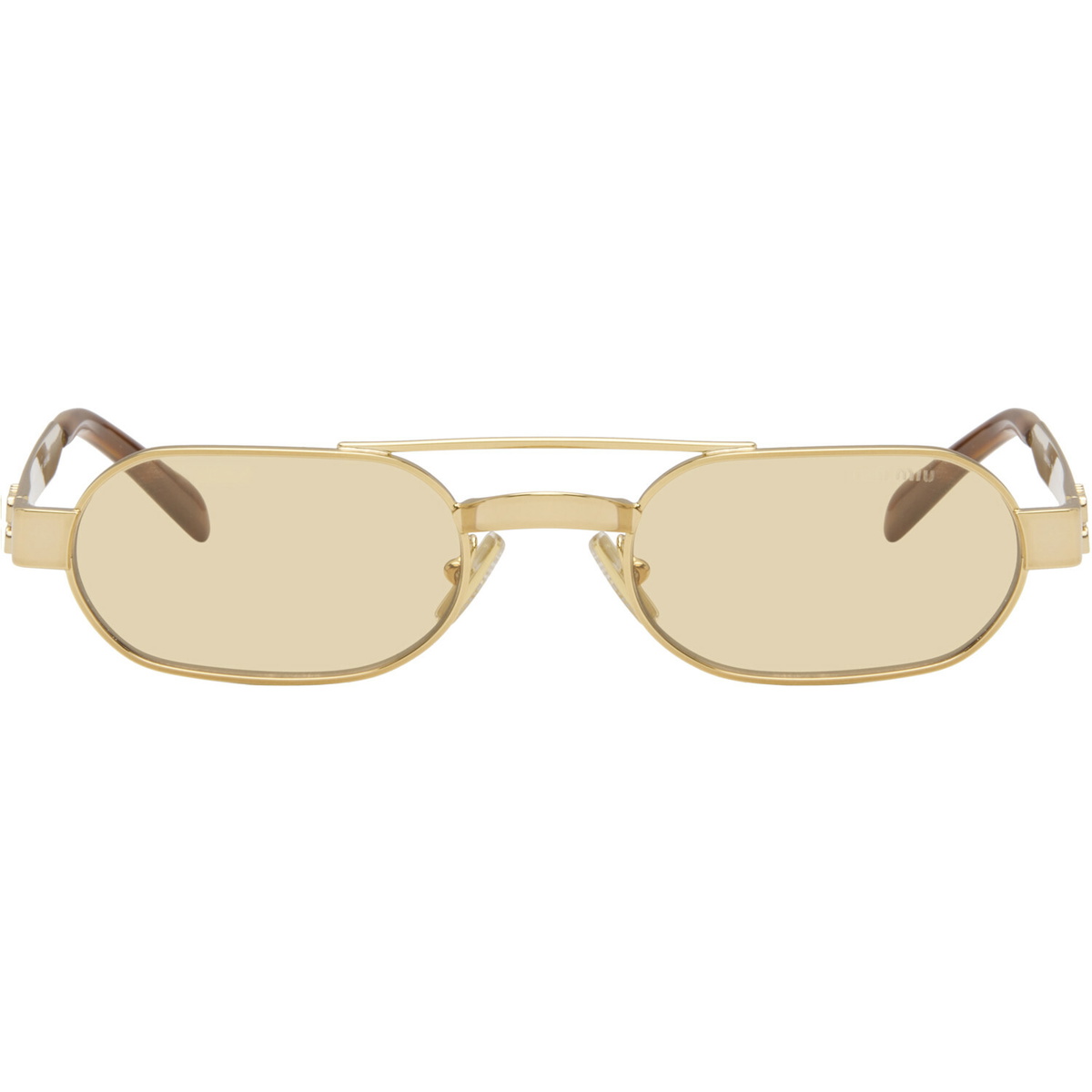 Miu Miu Eyewear Gold Aviator Sunglasses