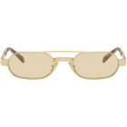 Miu Miu Eyewear Gold Aviator Sunglasses