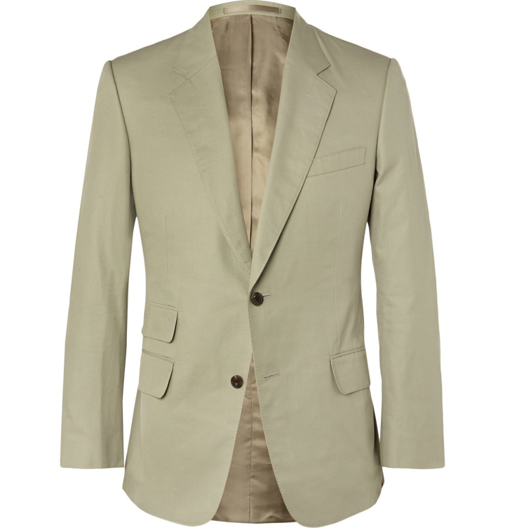 Photo: Kingsman - Green Slim-Fit Cotton-Twill Suit Jacket - Neutrals