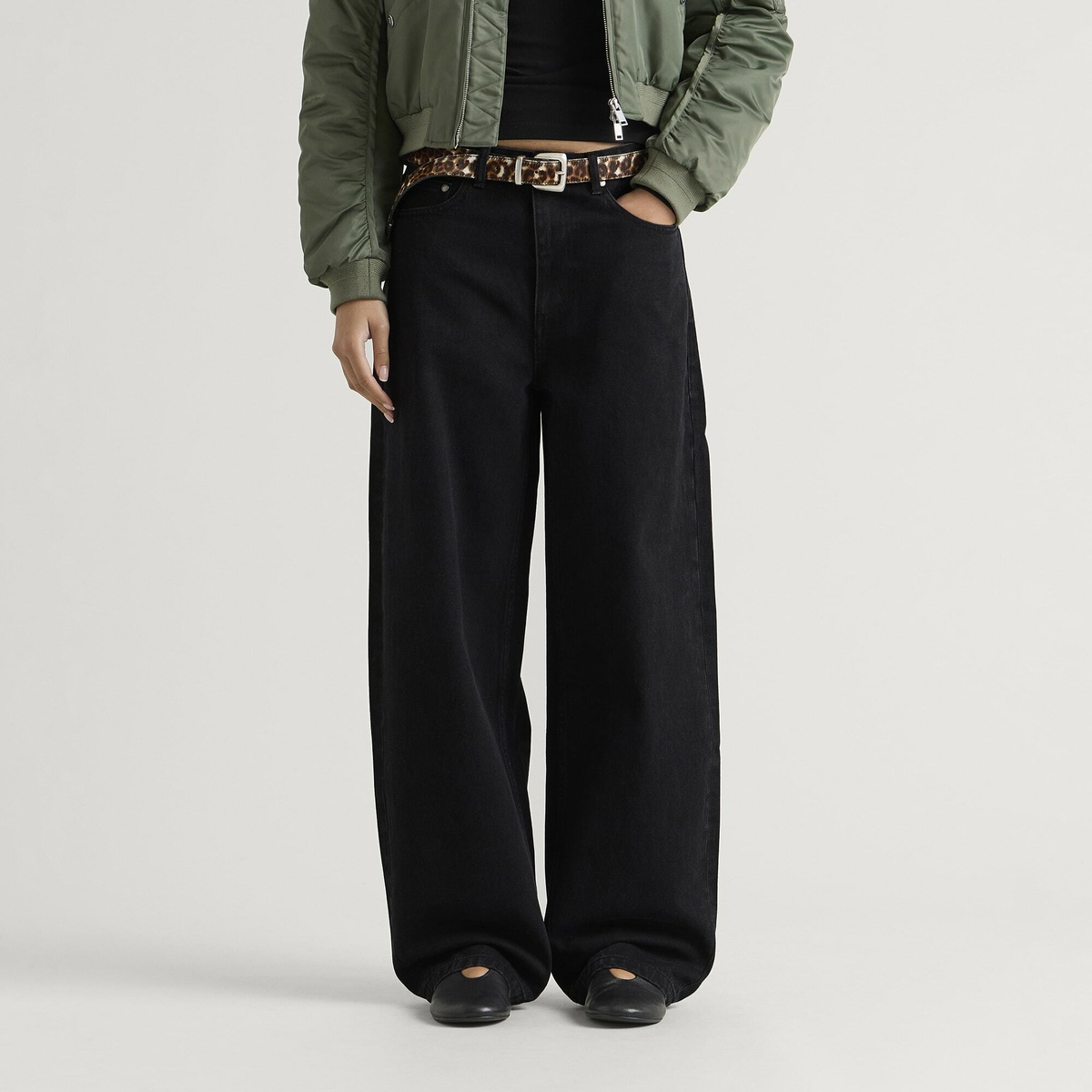 Dime Women's Baggy Denim Pants in Black